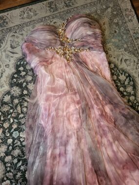 Dave & Johnny Pink Satin Dress Lining with Label Detail